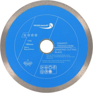 Disque à tronçonner diamanté Carrelage professionnel 180 mm x 30/25,4 mm F702 ProRim pas d'éclats pour les carreaux émaillés Grès cérame et pierre naturelle - Neuf