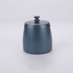 Cendrier intérieur/extérieur en acier inoxydable avec couvercle - Bleu - Neuf