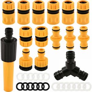 Connecteur de tuyau d'arrosage, kit d'adaptateur de tuyau d'arrosage Matériau ABS renforcé, accessoires de connecteur de tuyau d'arrosage Connexion rapide sans fuite - Neuf
