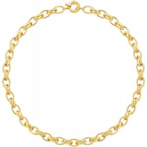 Kal-18 K Or Chaîne Épaisse Collier Chaîne Ovale Ouverte Chian Collier Pour Les Femmes Minimaliste Couches Bijoux - Neuf