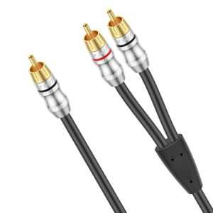 Câble RCA, 1 Mâle RCA vers 2 Mâle RCA Câble Diviseur Y Audio Stéréo Numérique pour Caisson de Basse, Cinéma Maison, Cordon de Subwoofer, 0,3 Mètre - Neuf