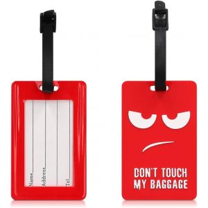 nzqaf-Étiquette Bagage pour Valise - Tag Porte-étiquettes pour Valise et Sac de Voyage avec Carte nom adresse numéro - Don't Touch My Baggage - Neuf