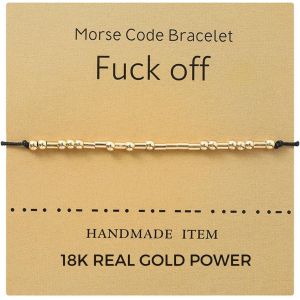 Kal-Cadeaux Pour Femmes Maman, Fille, Meilleure Amie - Fait &Agrave; Main Avec Placage En Or/Platine 18k, Bracelet En Cordon Perl&eacute; Ajustable, Avec Carte-Cadeau, Pour Anniversaire No&euml;l Action De Gr&acirc;ce - Neuf