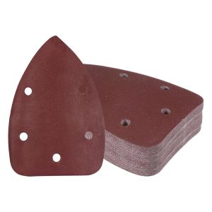 50 Feuilles De Papier De Verre Pour Ponceuse À Souris - [400 Grains, 3,5"" X 5,5""] Feuilles De Ponçage Triangulaires À Fixation Magique Assorties | 5 Trous, Oxyde D'aluminium - Neuf