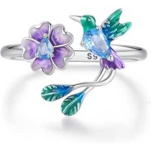Yemaesre-Bague Réglable En Forme D'o Au Et De Fleur En Argent Sterling 925, Bague De Pouce À La Mode, Cadeau Bijou Pour Femme, Zircon, Zircone - Neuf