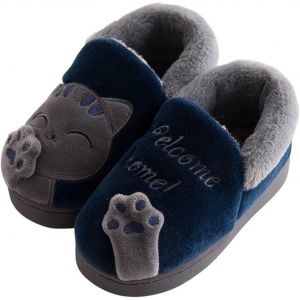 Bnhgc-Pantoufles En Coton Pour Enfants - Chaudes - En Forme De Chat - Antidérapantes - Doux Et Confortables - En Mousse À Mémoire De Forme - Pour Filles Et Garçons - Pour L'intérieur Et L'extérieur - Neuf