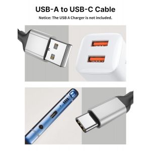 C&acirc;ble USB vers USB C court 30 cm, lot de 4 c&acirc;bles USB de type C, c&acirc;ble de charge rapide et c&acirc;ble de donn&eacute;es pour Samsung Galaxy Huawei Mate 50 40 30 Pro Oneplus Android Auto Noir - Neuf