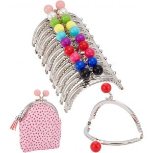 PH 10pcs Fermoir Porte Monnaie,Fermoir pour Sac à Main 8.6 cm Porte-Monnaie en Métal avec Boule de 10 Couleurs pour la Couture de Sac à Main - Neuf