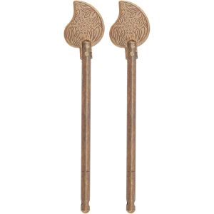 ChenQuanSarl-2 Pièces En Laiton Loquet De Porte Goupille De Verrouillage 11Cm Forme De Feuille Style Rétro Armoire Clé Loquet Boulon Goupille De Verrouillage Pour Armoire De Ménage Porte - Neuf