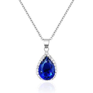 Linawe Pendant Necklace For Women Simulated Diamond Birthstone Pendant Necklace For Women Crystal Necklace Jewelry Set Available In Gold Rose Gold And Silver Tone - Neuf