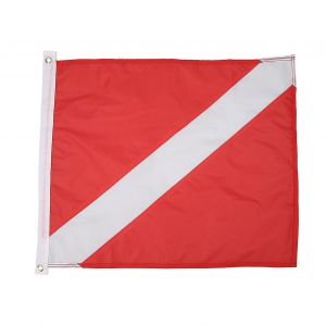 Drapeau De Plongée Rouge Blanc Couleurs Vives Léger 49x59cm Nylon Plongeur Drapeau Vers Le Bas Pour Les Activités Sous-Marines-Hy - Neuf