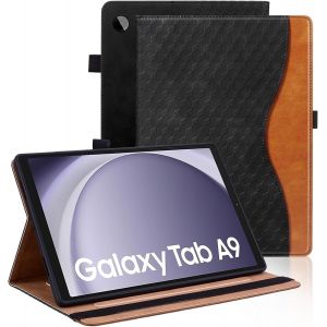 Kal-Coque Pour Samsung Galaxy Tab A9 (8.7 Pouce) 2023 Housse Cuir Pu Sm-X110/ X115 Etui De Protection Avec Support Fonction Samsung Tab A9 Pochette Case - Noir - Neuf