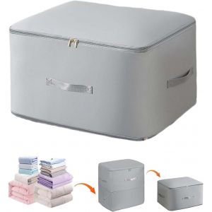 Sac Compression Voyage,54x42x60 CM Organisateur Auto Compression,Sac Rangement Vetement Pliables,Rangement Couette Avec Poignée Renforcée,pour Literie Couvertures Jouets (Gris) - Neuf