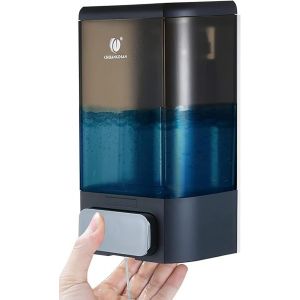 BHHBB-Distributeur de savon pour mains - 1000 ml - Montage mural - Distributeur de lessive pour shampoing, liquide vaisselle pour évier - Gris - Neuf