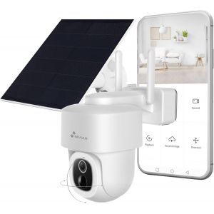 ChenQuanSarl-Caméra Wifi Motorisée D'Extérieur Avec Batterie Et Panneau Solaire, Détection Pir Et Filtre Ia (Caméra Avec Panneau Solaire) - Neuf