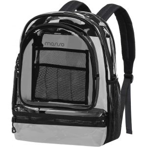 LETNERNY-15,6-16 Pouces Voyage Laptop Backpack, Hydrofuge Élégant Grand Capacité Oc nnel Daypack Sac Pour Entrepr , Mode Pvc Transparent Ordinateur Sac Avec Renforcé, Noir - Neuf
