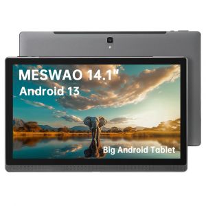 Tablette Android 13 MESWAO B1 Grand &Eacute;cran 14,1" Full HD - 6 Go RAM / 128 Go ROM - Processeur Octo-Core - Batterie 10 000 mAh - Gris - Neuf