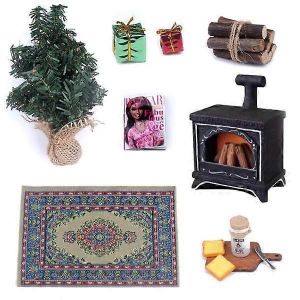 1set 1:12 Dollhouse Miniature Chemin&eacute;e Bo&icirc;te Cadeau Arbre No&euml;l Jouet Cadeau De No&euml;l - Neuf