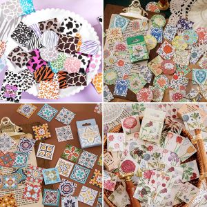180 Pack Stickers Série De Fleurs Et Motifs, 4 Boîtes Autocollant Vintage, Stickers Motifs Pour Scrapbooking, Ordinateur Portable, Agenda Album Photo Diy Décoration - Neuf