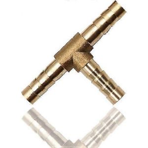 Connecteur Cannelé 6 Mm 3 Voies En Laiton Massif Tuyau En T Adaptateur De Raccordement / Connecteur Cannelé Pour Carburant Air Eau Gaz Huile - Neuf