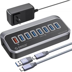 Hub USB 3.2 Gen 2 avec 2 Ports USB-A 3.2 Gen2 et 2 USB-C 3.2 Gen2, répartiteur USB Compatible avec iMac, MacBooks, Mac Mini, USB 3.2 Hub avec câble 2 en 1 de 1 m - Neuf