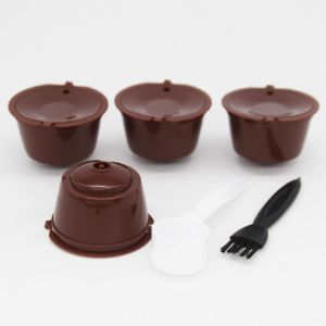 4 Pi&egrave;ces/Ensemble Caf&eacute; Capsule Filtre Tasse Capsules Cuill&egrave;re Brosse Caf&eacute; Filtre - Neuf