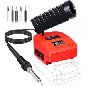 Fer a Souder Sans Fil Pour Batterie Einhell Power X-Change 18V,Kit de Soudure 100W Temperature Reglable 180-480C Visible,Fer a Soud - Neuf