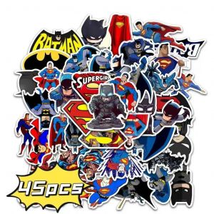 Ore-Autocollants Batman De Dessin Animé Disney Pour Enfants,Étiquette De Bagage Pour Skateboard,Graffiti Marvel,Cool,Étanche,Jouets Classiques Amusants,Diy Bricolage-By0301-45pcs- - Neuf