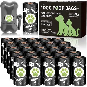 Sac A Crottes Chien, 520 Pièces(26 Rouleaux) Sac A Caca Pour Chien, Sacs Ramasse-Crottes Pour Chiens Avec Distributeur, Saveur De - Neuf
