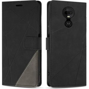 Kal-Etui Coque Pour Moto G7 / Moto G7 Plus, Protection Housse En Cuir Pu Portefeuille Livre Pour Moto G7 / Moto G7 Plus, Emplacements Cartes, Noir - Neuf