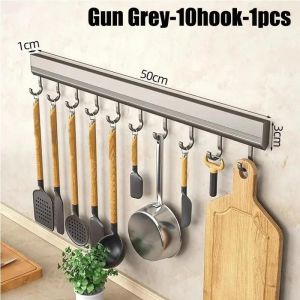 Support De Rangement De Cuisine En Alliage D'Aluminium,Support &Agrave; Crochet Mural Pour Ustensiles De Cuisine,Porte-Serviettes Pour Robe De Salle De Bain.10 Hooks. - Neuf