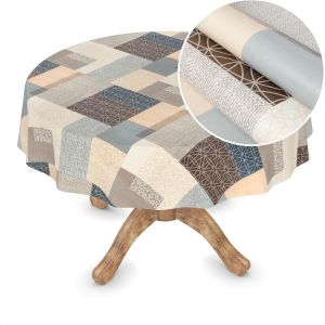 Sjzg-Nappe En Toile Cir&eacute;e Lavable, Au M&egrave;tre, Rectangulaire, Ronde, Ovale Et Motif Mirka, Ronde, 100 Cm - Neuf