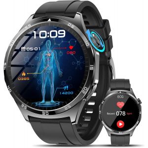 Montre Connectée Homme,1,43"" Smartwatch Ecg Avec Tension Arterielle/Hrv/Spo2/Fréquence Cardiaque/Appel Bluetooth Montre Intelligente, 24/7 Sportif Fitness Tracker Pour Android Ios - Neuf