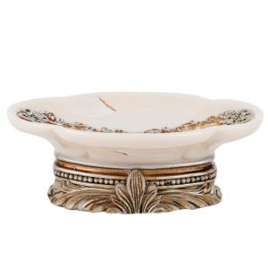 HJLIAN Porte-savon en resine, etui a savon de douche, etui de rangement pour evier, baignoire, decor blanc - Neuf