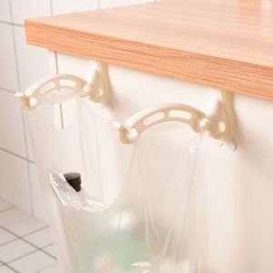 Poubelle de Cuisine à Sac Poubelle Rack, 2 PCS Blanc Penderie Porte de Hayon Stand-Sacs à Ordures, des Crochets de Rangement-Maison Bin Titulaire Bin Titulaires - Neuf