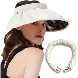 Kal-Visière Femme, Anti Uv Casquette Visière, Visiere Casquette, Large Bord Chapeau De Plage, Casquette De Protection Solaire, Upf50+, Pour Plein Air Loisirs, Plage Voyage, Running - Neuf
