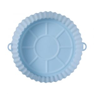 Plaque de cuisson ronde en silicone pour friteuse &agrave; air chaud, 18 cm - Certifi&eacute;e FDA, r&eacute;utilisable, r&eacute;sistante &agrave; la chaleur, bleu clair - Neuf