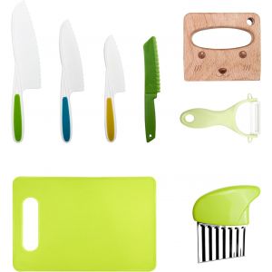 Eryi-Couteau Enfant Qui Ne Coupe Pas, Lot De 8 Kit Cuisine Enfant 2 Ans, Ustensiles De Cuisine Enfant, Couteaux Enfants Cuisine, Couteau Bebe, Couteaux Montessori, Pour Fruits, Pain, Légumes - Neuf