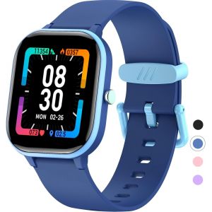 Fitness Tracker Montre Pour Enfants, Montre Intelligente Étanche Ip68 Avec 19 Modes De Sport, Podomètre, Moniteur De Sommeil, Excellent Cadeau Pour Garçons Adolescents 6-16 (Bleu) - Neuf