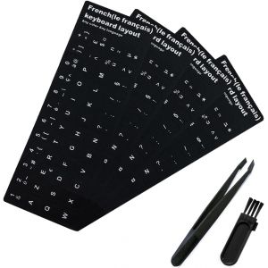 Autocollants Clavier, Autocollant Clavier en Fran&ccedil;ais, Autocollants de Remplacement de Lettres de Clavier Fran&ccedil;ais, pour avec n'importe Quel Clavier Standard, Ordinateur Portable, 6pcs - Neuf