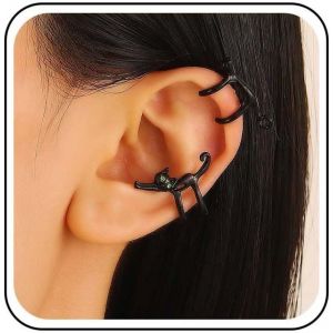 Kal-Boucles D'oreilles Manchette D'oreille De Chat En Or Boucles D'oreilles Enroul&eacute;es Manchette De Chat Grimpeur Boucles D'oreilles De Cartilage D'oreille D'animal Chaton Mignon - Neuf