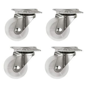 4 Pi&egrave;ces Roulettes Pivotantes Universelles Sans Frein Meubles de Roulette 40mm Roues Pivotantes pour Meubles,Chariots,Chaises,Charge 20 kg,Blanc - Neuf