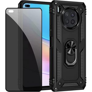 Kal-Coque Kompatibel Huawei Nova8i/Honor 50 Lite Noir Étui De Protection Avec Protecteur D'écran En Verre De Confidentialité Anti-Espion - Neuf