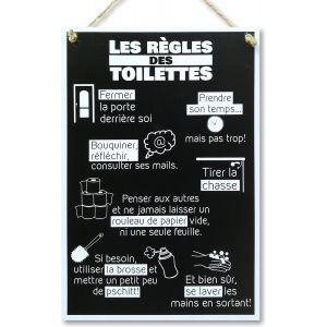 Kalanka-Les Règles Des Toilettes | Enseignes Décoratives Décoration Pour Le Salle De Bain Enseignes De Maison 30 X 20 Cm - Neuf