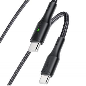 Eryi-Cable Usb C Vers Usb C À Led Garantie 24 Mois, Certifié 3.0, En Nylon Tressé Résistant, 1.2m, 480 Mbps, Charge Rapide 60w, 3a, Pour Iphone 15/15 Pro/15 Pro Max, Ipad Pro/Mini, Samsung S23/S22 - Neuf