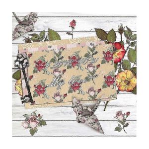 Papier Cartonn&eacute; Aquarelle Double Face 12 X 12 Pouces,24 Feuilles De Papier Scrapbooking Rose Bleu Printanier,Pour - Neuf