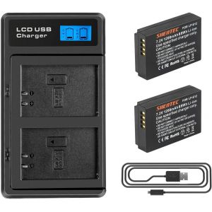 2X 1200mAh LP-E12 LPE12 Batterie avec LCD Chargeur de Batterie pour EOS M10,EOS M50,EOS M50 Mark II,EOS M100,EOS M200,EOS M,EOS M2,Kiss M,Kiss M2 - Neuf