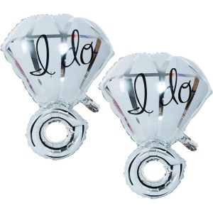 SJZG-Lot De 2 Ballons En Forme De Bague En Diamant &iquest; Ballons De Mariage, Ballons &laquo; I Do &raquo; Pour F&ecirc;te Pr&eacute;nuptiale, Bague De Fian&ccedil;ailles, Ballons D'Anniversaire, D&eacute;corations Diamant Pour F&ecirc;te - Neuf