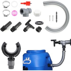 NouvelHorizonstore-Recuperateur D Eau de Pluie pour Tuyau de Descente 75-110 mm, Collecteur Eau de Pluie Gouttiere, Voleur de Pluie avec Tuyau Vis Collier de Serrage, pour Toitures Jusqu'&agrave; 80 m&sup2; - Neuf