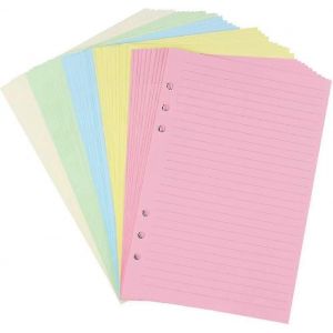A5 Inserts Color&eacute;s De Recharges R&eacute;glement&eacute;es Perfor&eacute;es &Agrave; 6 Trous Pour Classeur D'organisateur De Taille Personnelle, Papier De Remplissage De Planificateur De Feuilles En Vrac De 5 Couleurs, 50 Feuilles / 100 Pages, R&egrave;gle - Neuf